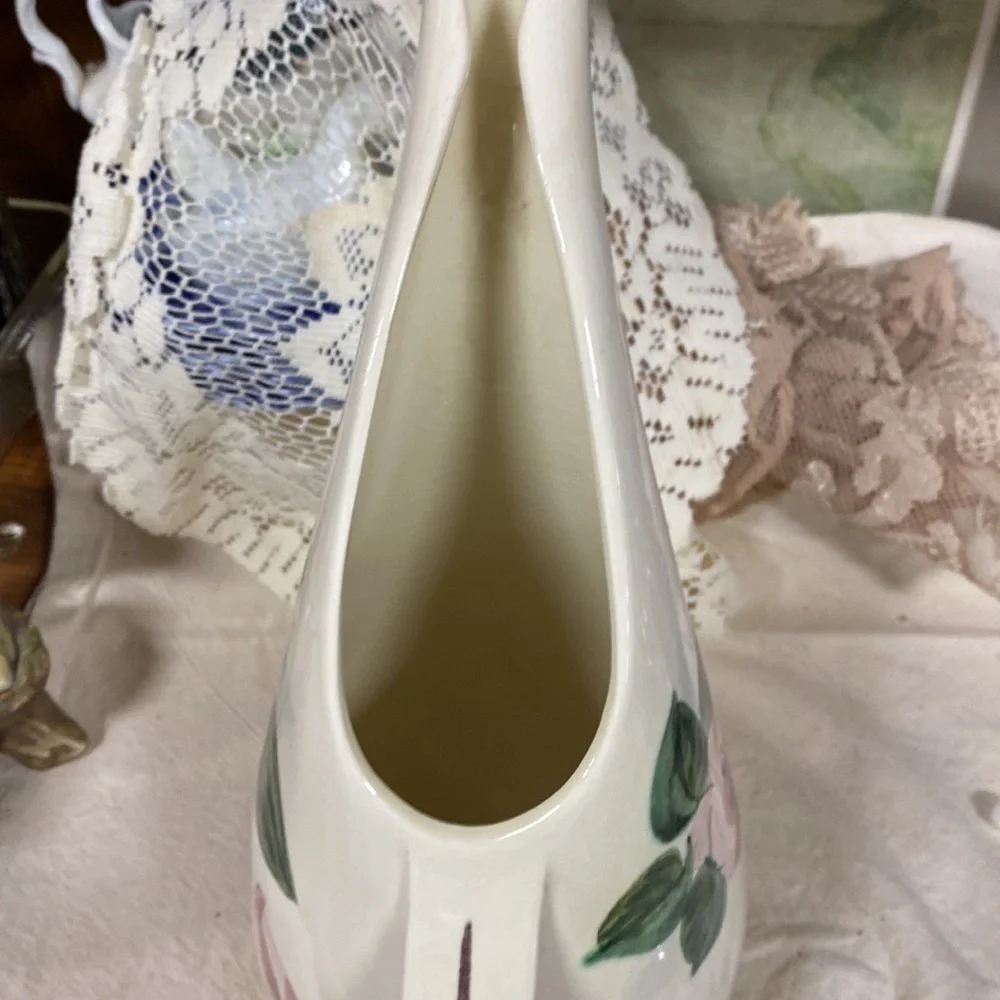 Vintage Red Wing Pottery Hand Painted Rose Concord Pitcher 13”